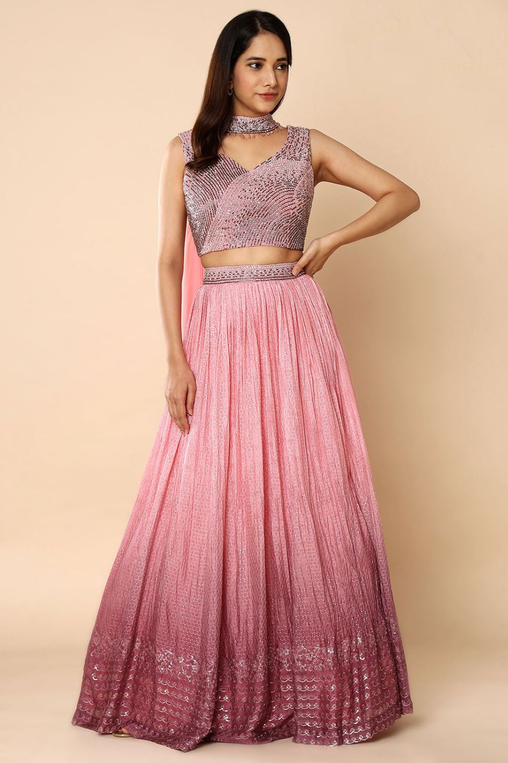Pink Silk Party Ready Made Lehenga Choli SFSBL1514R