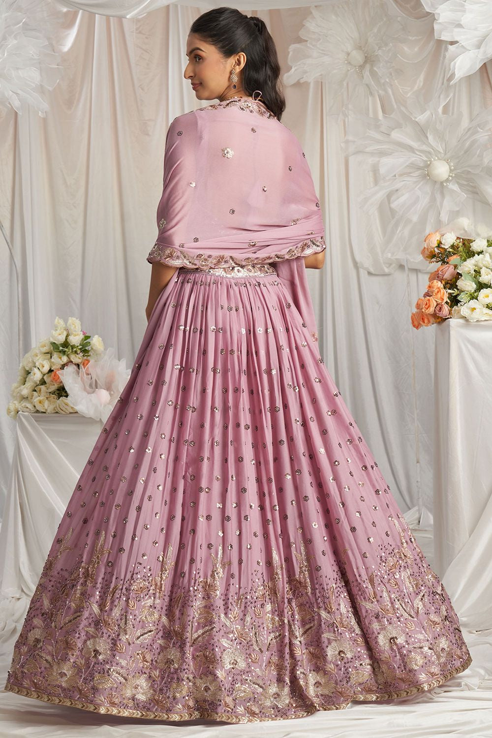 Pink Sangeet Soft Georgette Lehenga Choli SFSA495001