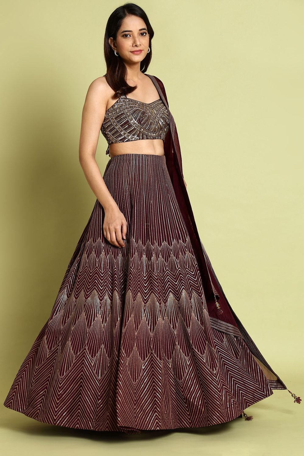 Maroon Silk Party Ready Made Lehenga Choli SFSBL1515R