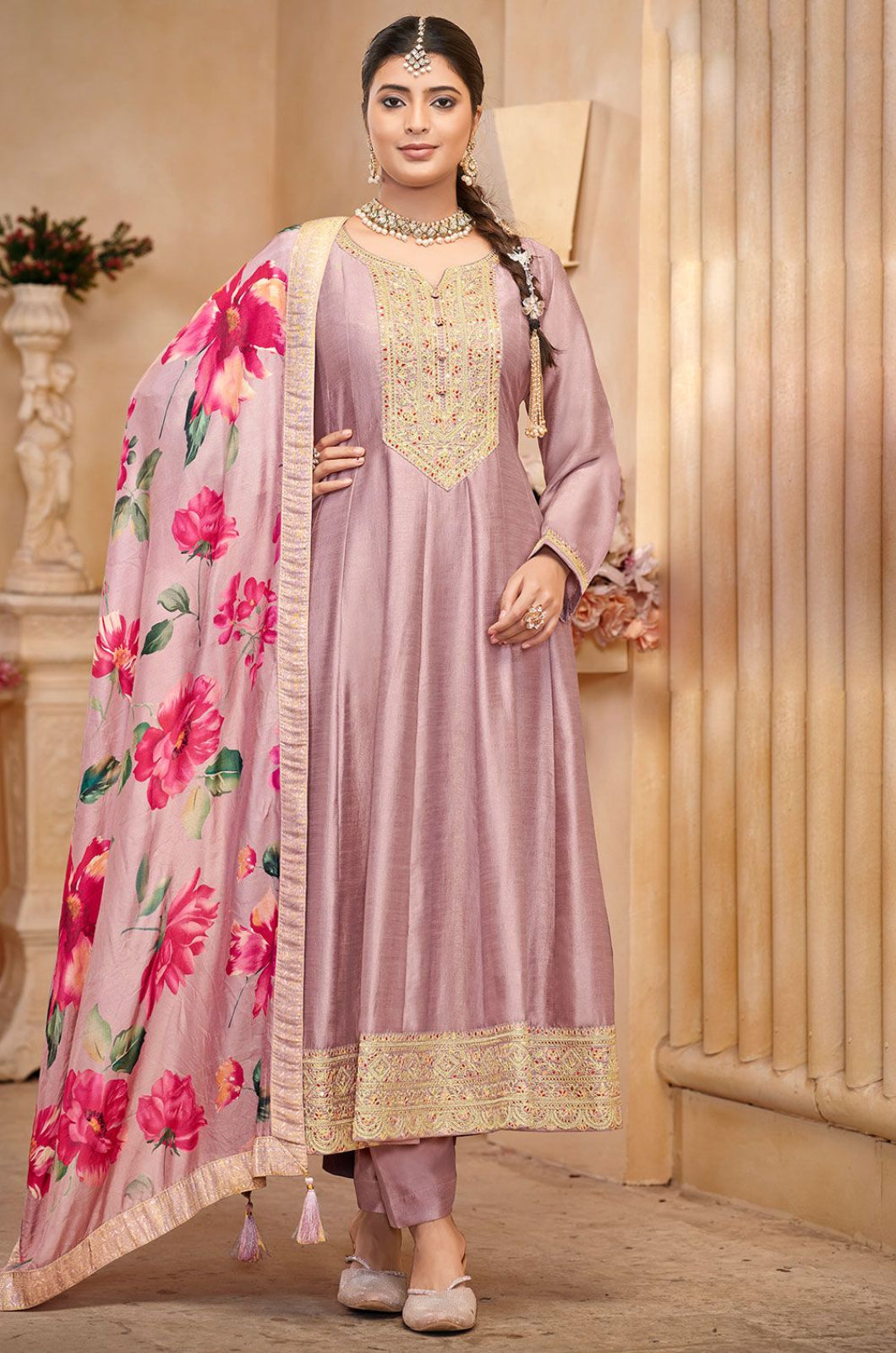 Purple Exquisite Silk Salwar Kameez For Wedding SFYS146501