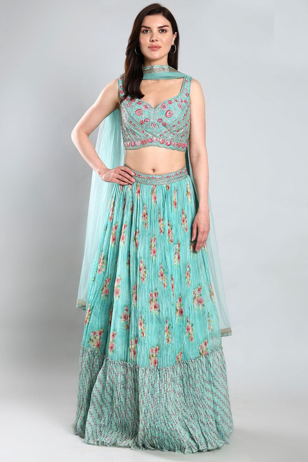 Blue Silk Party Ready Made Lehenga Choli SFSBL1512R