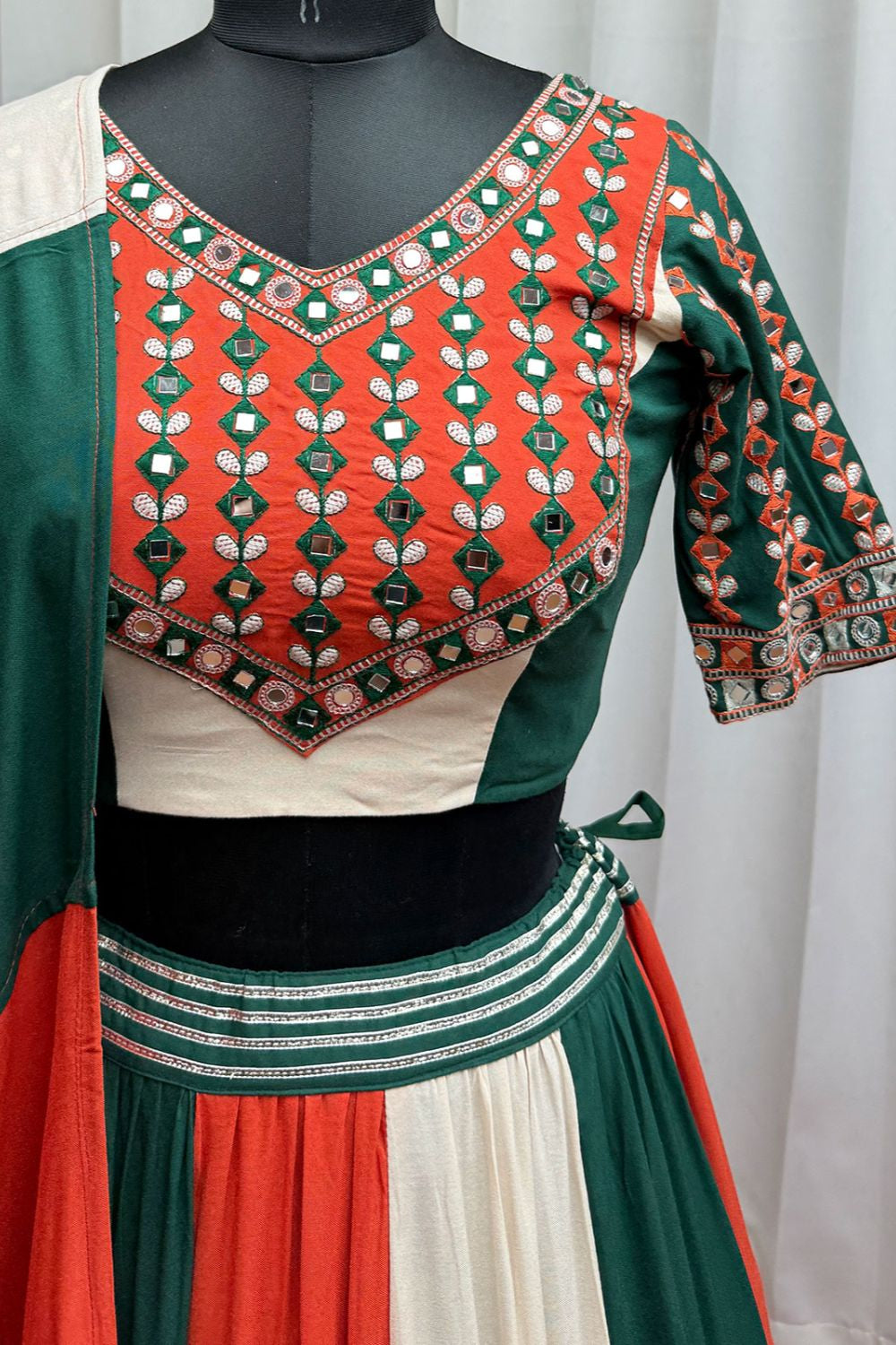 Red Cotton Navratri Chaniya Choli SFKHU20401