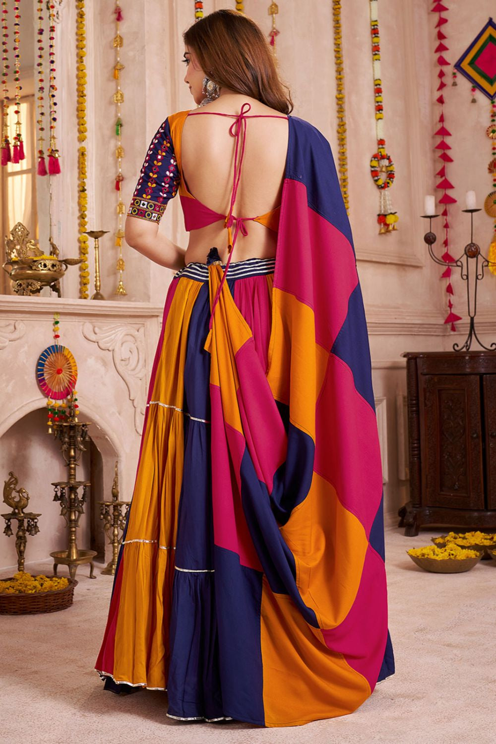 Red Cotton Navratri Chaniya Choli SFKHU20404
