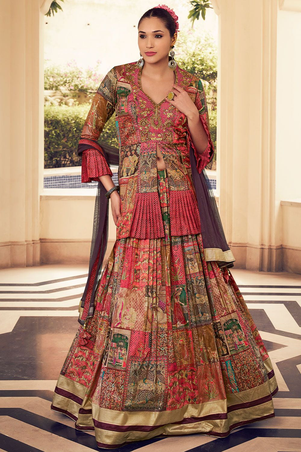 Magenta Silk Lehenga Choli SFSMT45413R