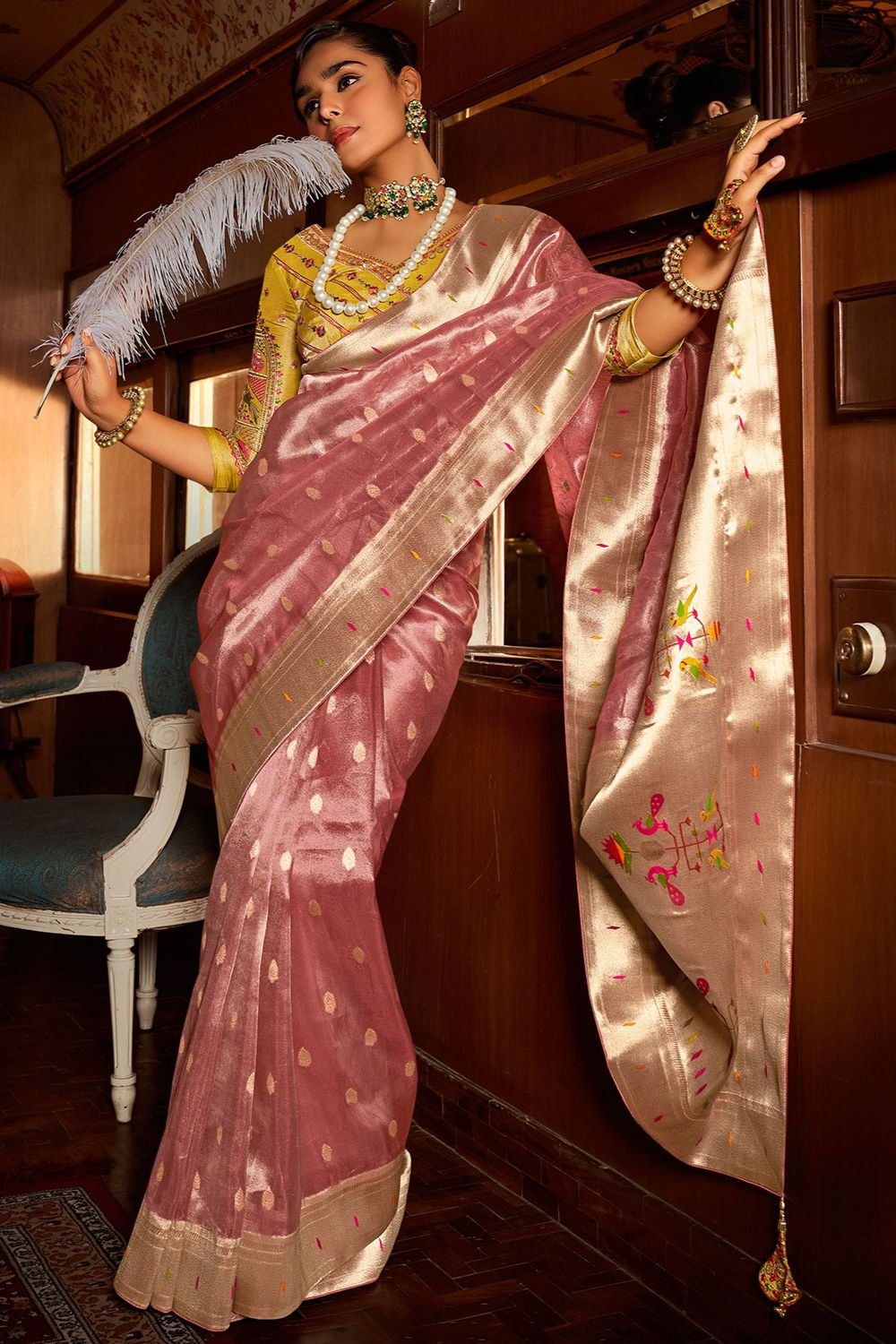 Pink Wedding Ceremonial Paithani Silk Sarees SFRELS5001