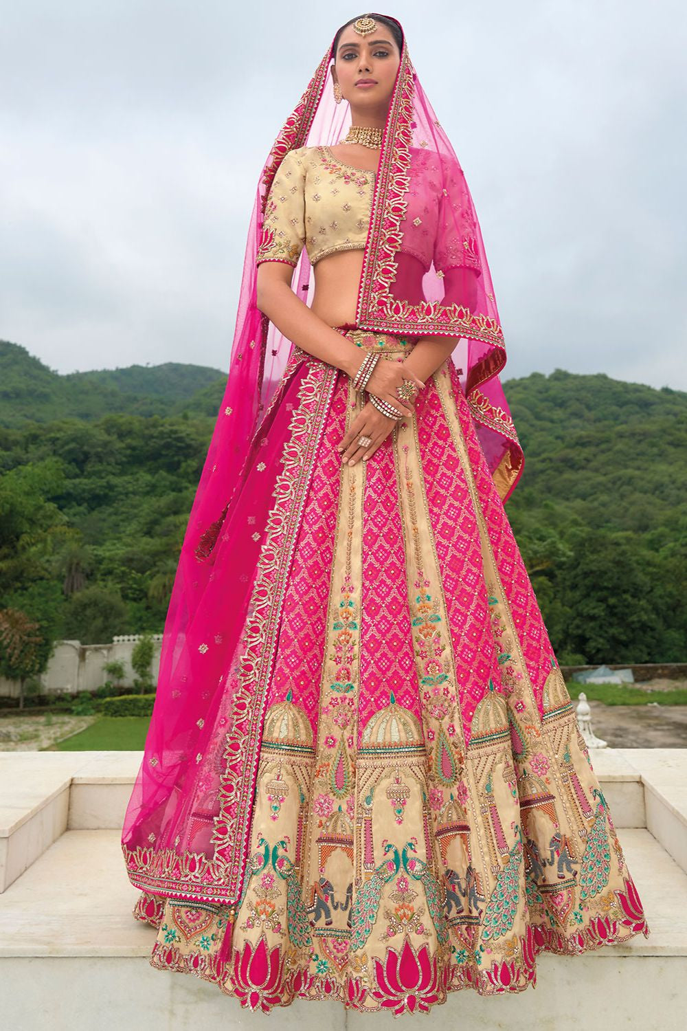 Rani Bridal Sangeet Silk Lehenga Choli Set SFSJDN25209