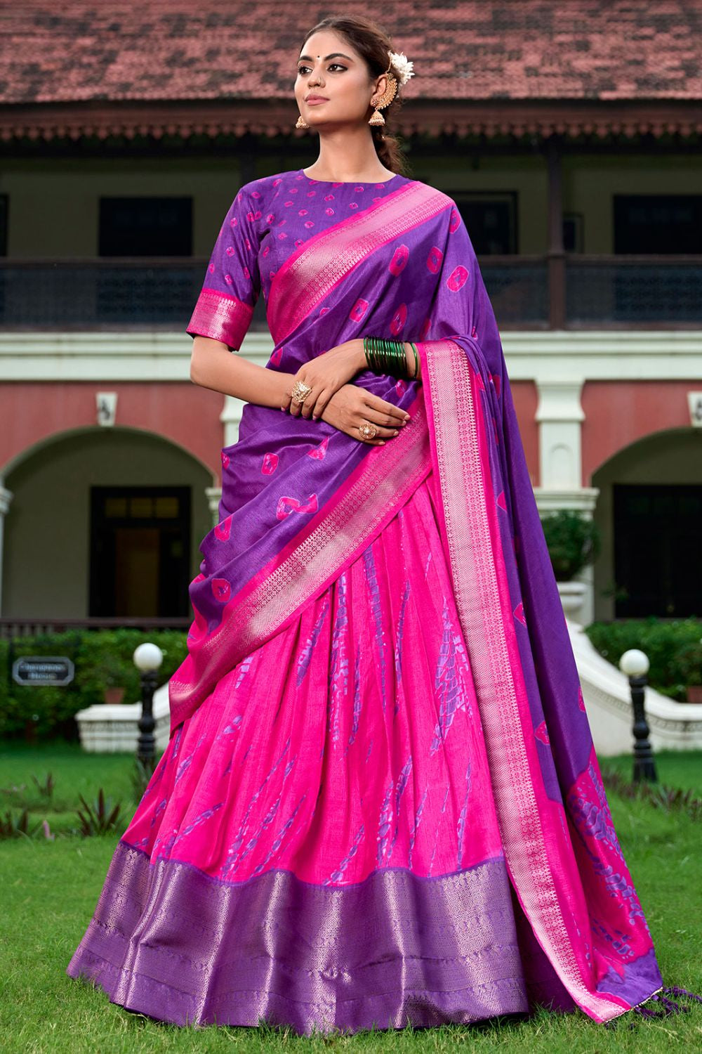 Pink Silk Navratri Lehenga Choli SFROY535303