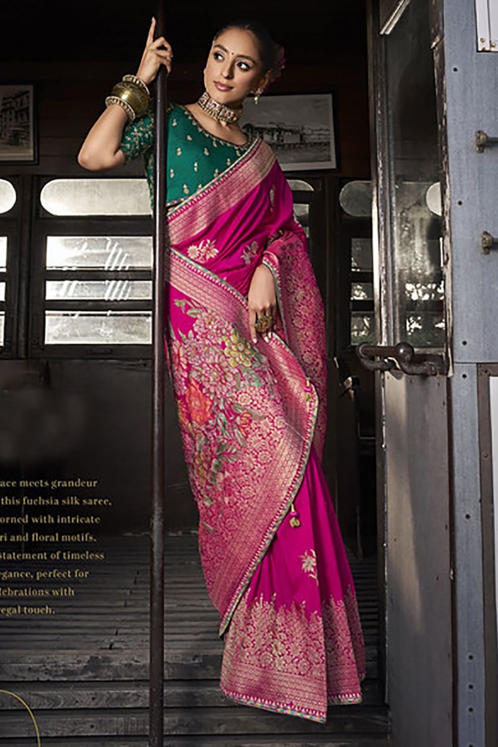 Pink Silk Wedding Party Saree Blouse SFSBL2906