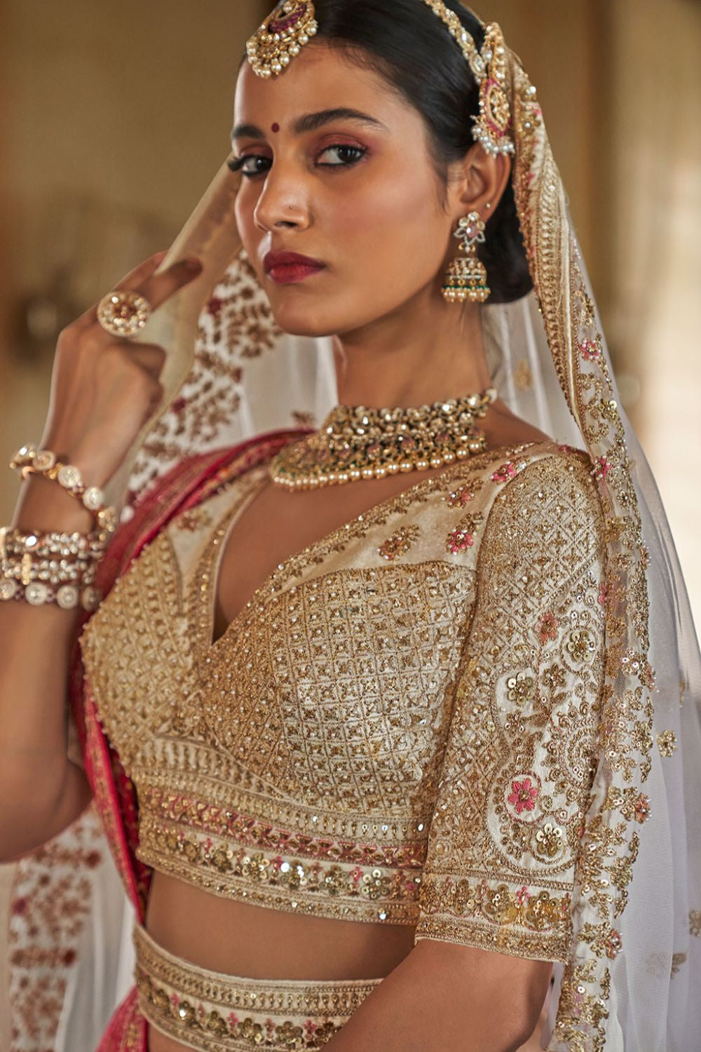 White Silk Royal Bridal Lehenga Choli SFSJDN33907