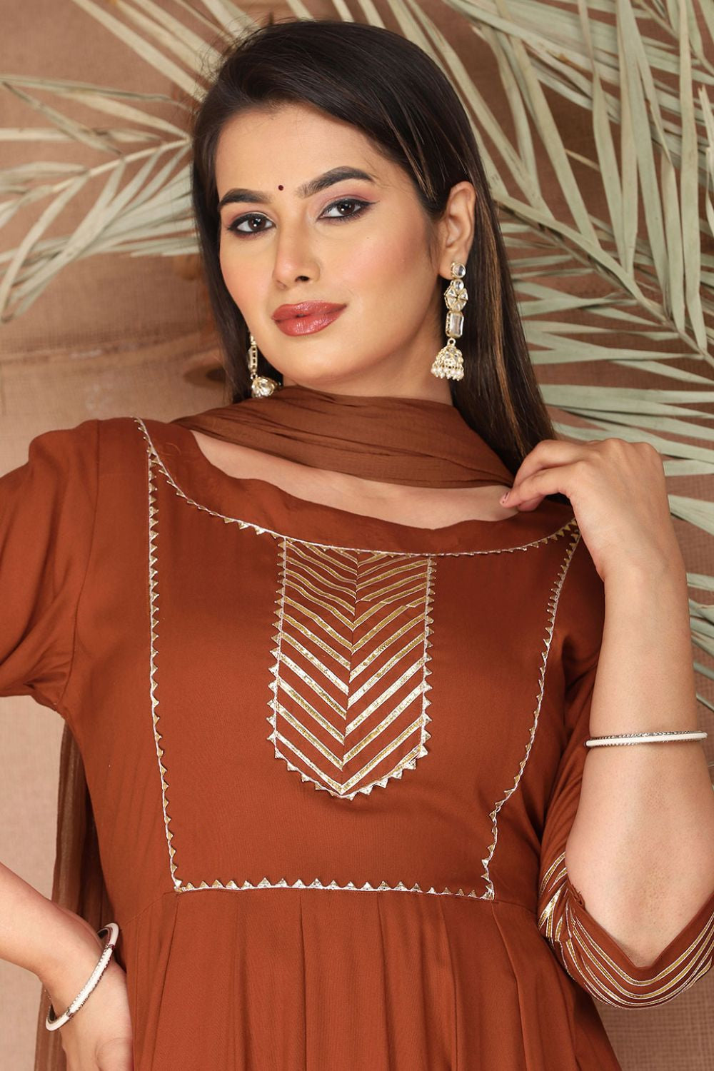 Peach Sangeet Plus Size Rayon Salwar Kameez SFSBR1205R