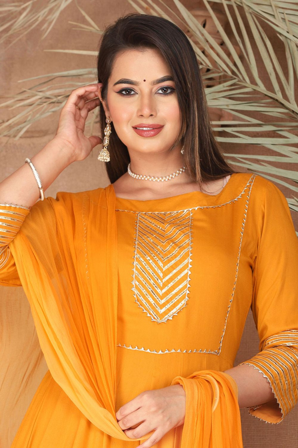 Yellow Sangeet Plus Size Rayon Salwar Kameez SFSBR1206R