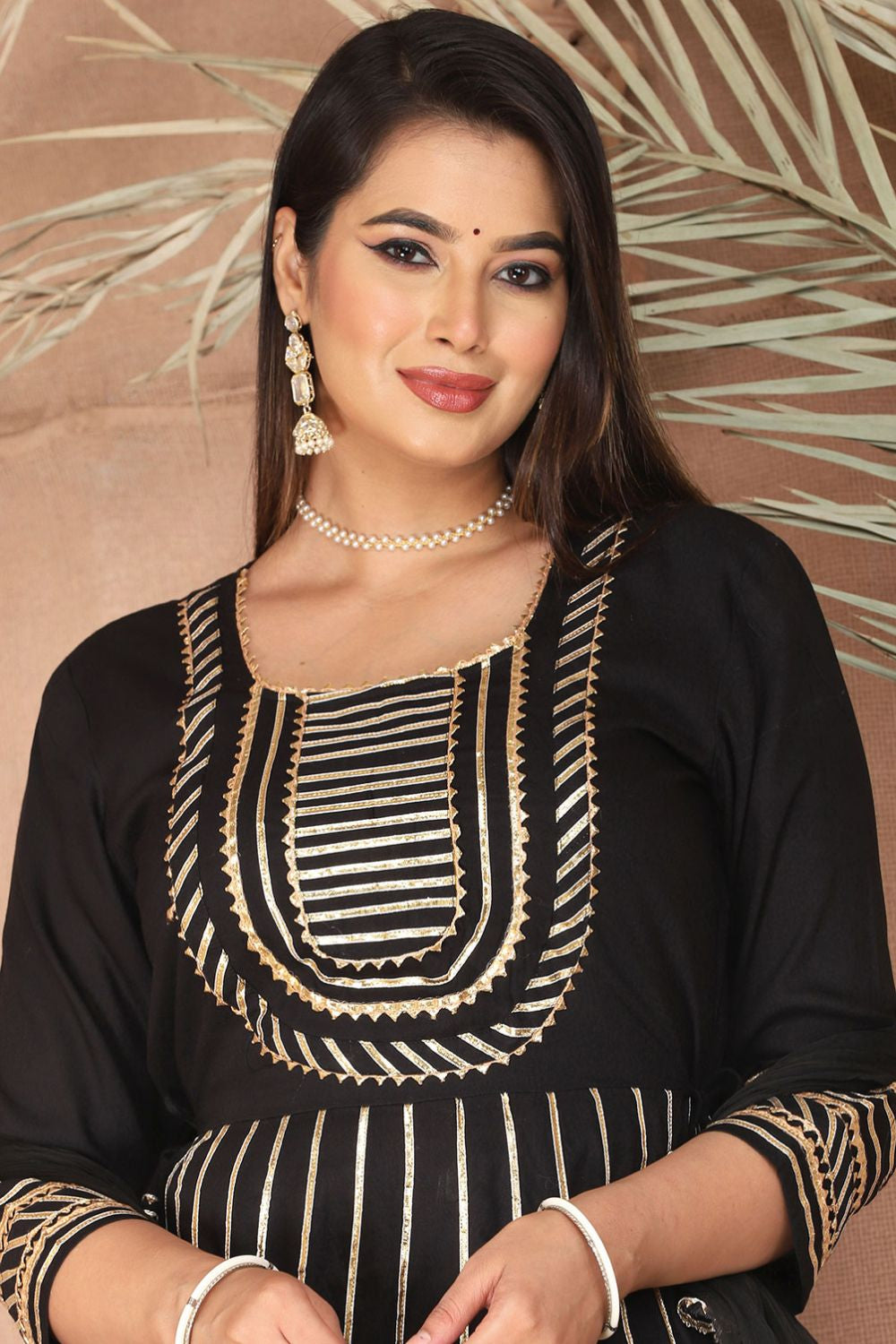 Black Rayon Zari Work Plus Size SFSBR1302R