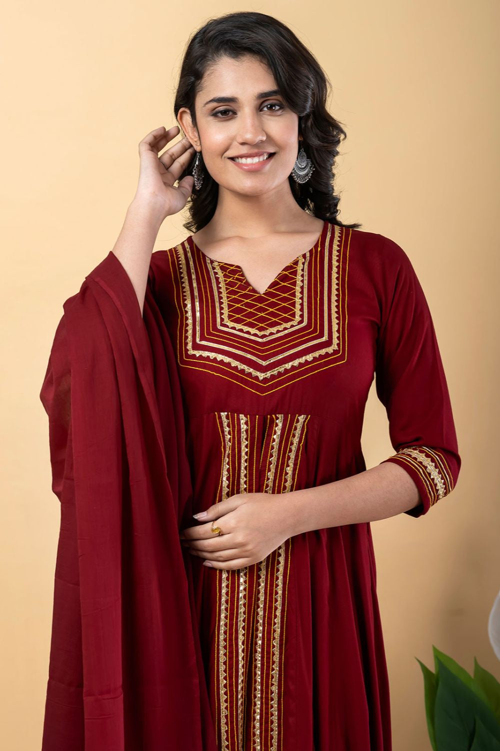 Maroon Rayon Plus Size Indian Sangeet Salwar Kameez SFSBR1101R