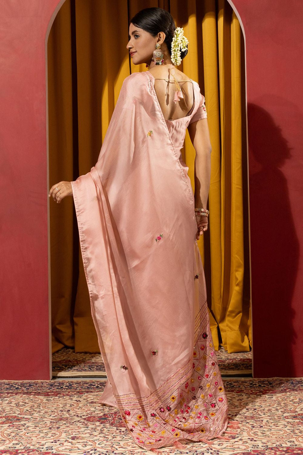 Peach Wedding Party Silk Sarees SFSDR1904