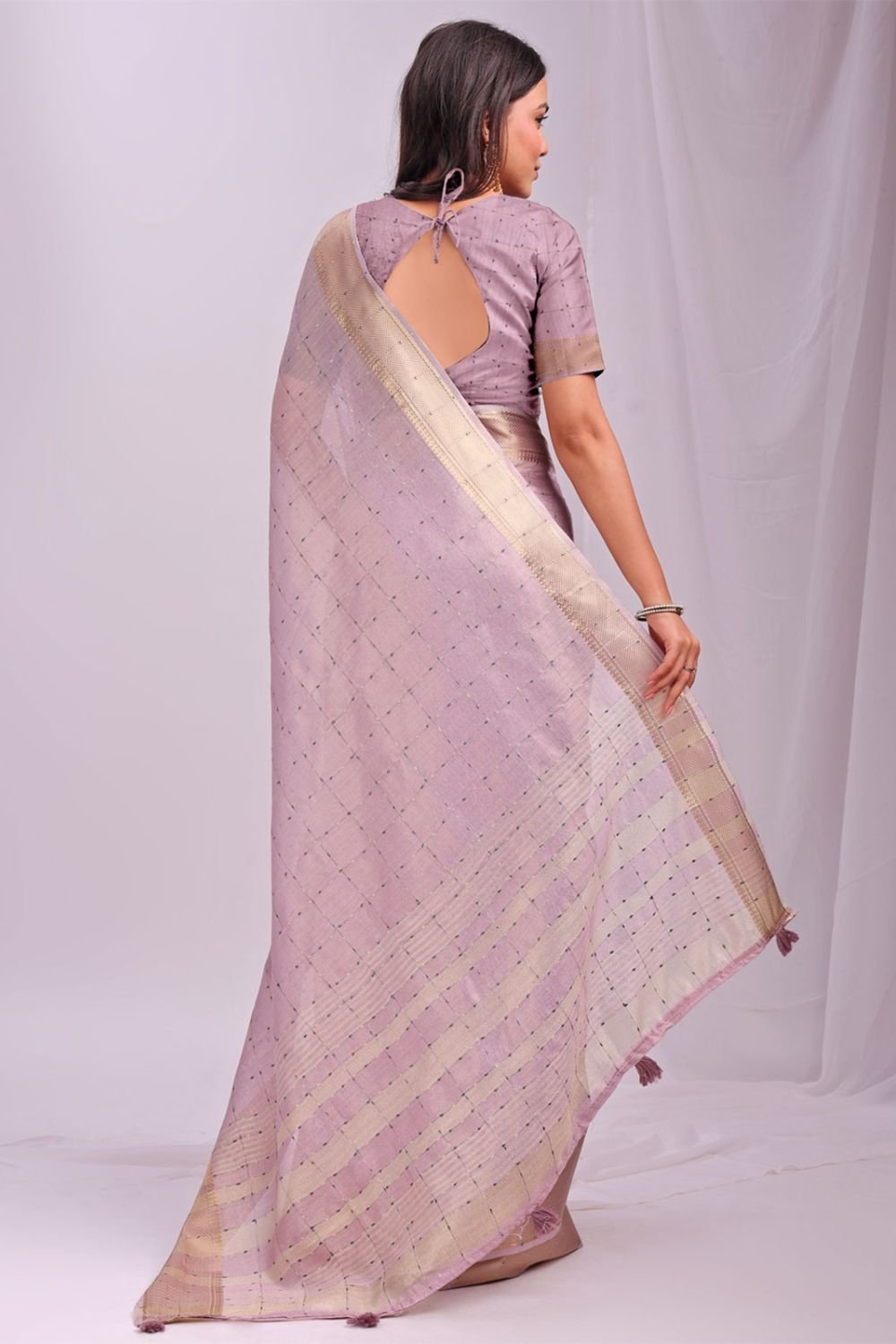 Pink Sleek Organza Casual Sarees With Blouse SFAST11605