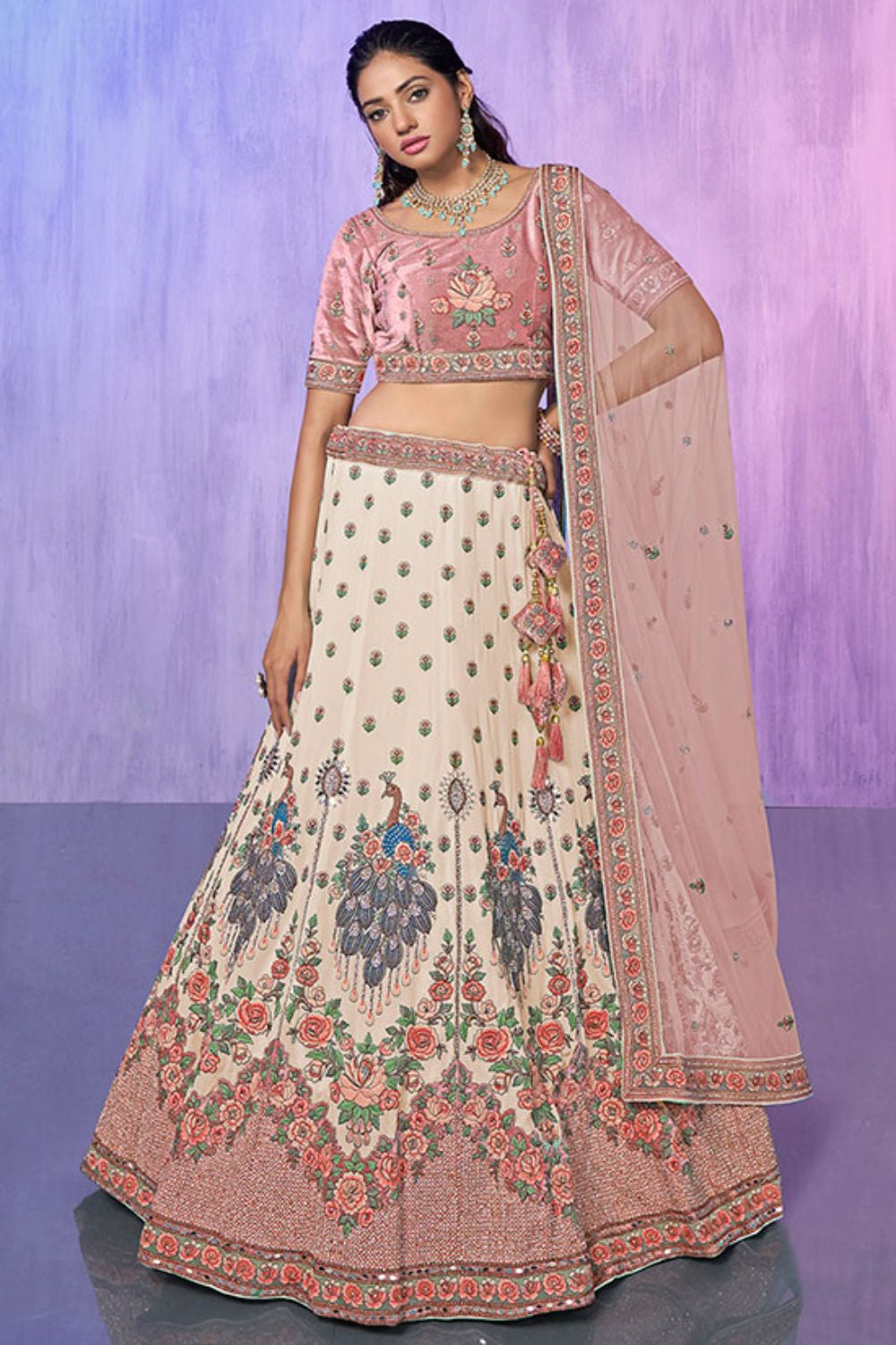 White Georgette Lehenga Choli - SFARY19514