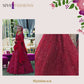 Iqra Aziz Pakistani Bridal Royal Red Exclusive Silk Lehenga Choli SHRMAY43