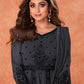 Black Bollywood Wedding Georgette Anarkali Churidar Suit SFSA334802 - Siya Fashions