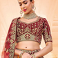 Maroon Indian Bridal Lehenga Choli Set In Net Silk SIF128219