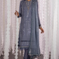 Grey Pakistani Viscose Embroidery Churidar Suit In 3 Pieces SFSBBK221