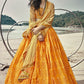 Yellow Haldi Floral Organza Lehenga Set Printed Work YDARY9501 - Siya Fashions