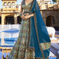 Teal Multicolour Indian Pakistani Wedding Lehenga VEP20701 - Siya Fashions