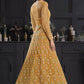 Yellow Bridal Haldi Ceremony Net Long Lehenga Gown SRSWG6704 - Siya Fashions