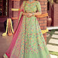 Green Bridal Wedding Reception Lehenga In Art Silk SFARY10804 - Siya Fashions