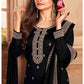 Black Plus Size Silk Georgette Indian Pakistani Palazzo Suit SFSA352103A