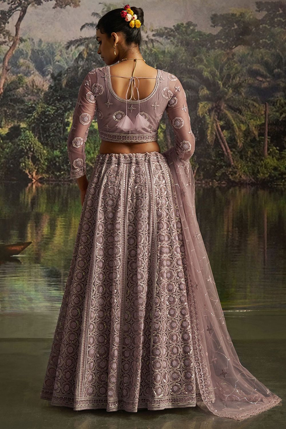 Purple Net Lehenga Choli  SFARY22802