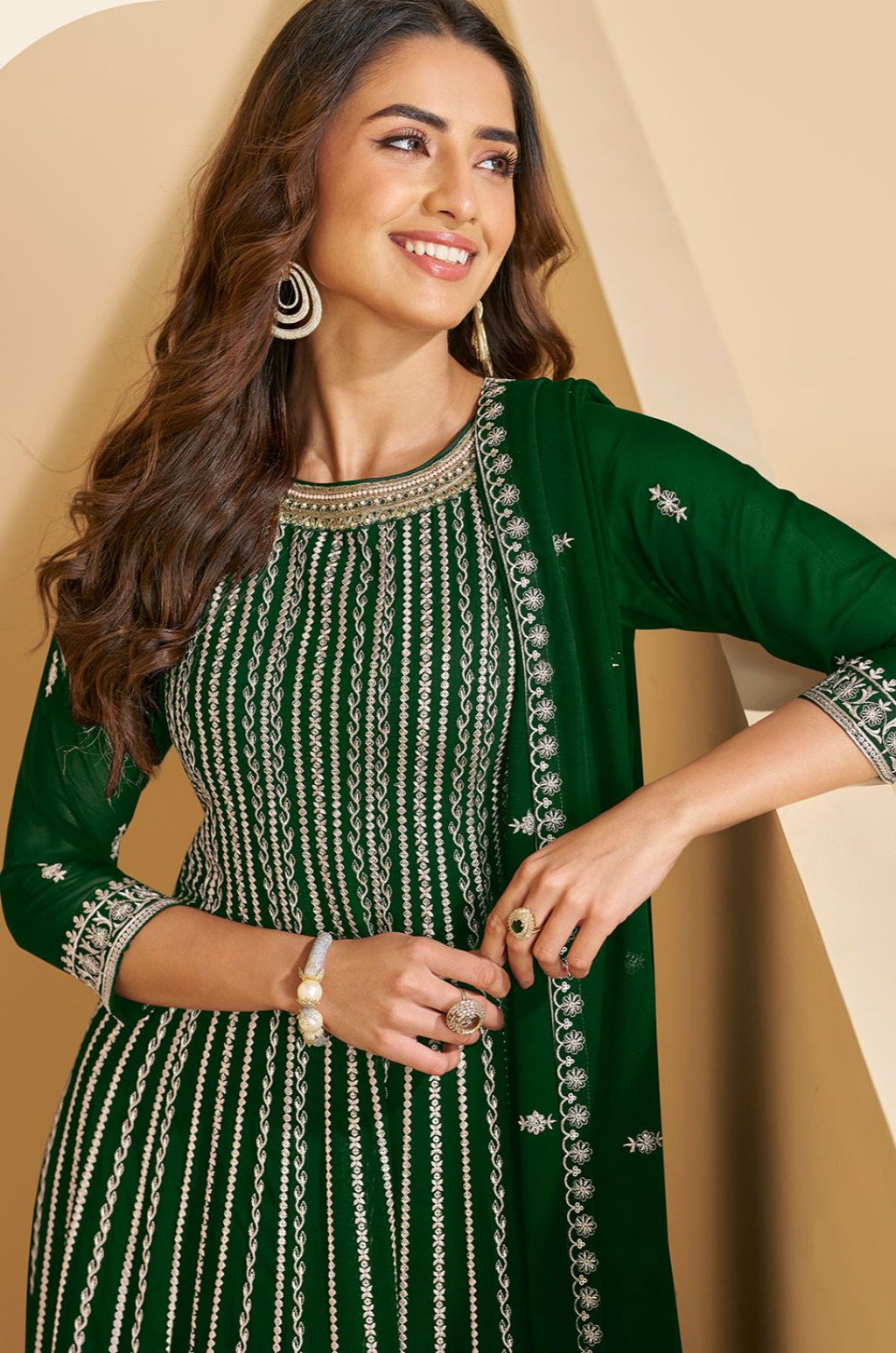 Green Georgette Salwar Kameez - SFEDC26902R