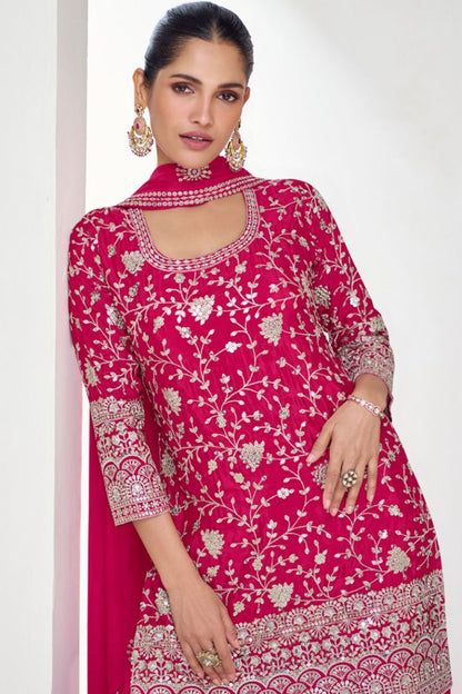 Rani Pink Silk Salwar Kameez - SFSMT48601R