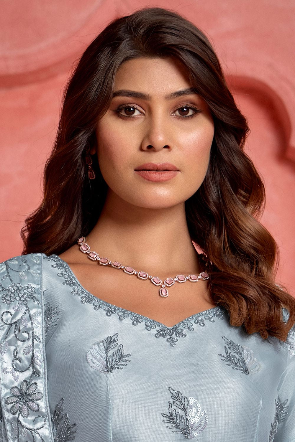 Grey Net Wedding Sangeet Party Lehenga Choli SFYS143903