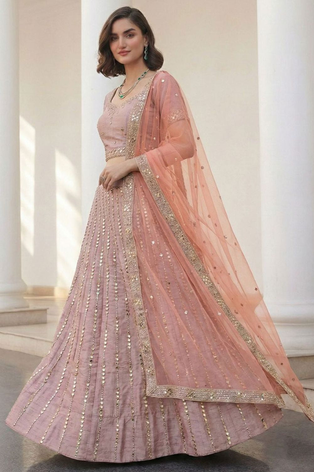 Pink Silk Lehenga Choli - SFSA512902