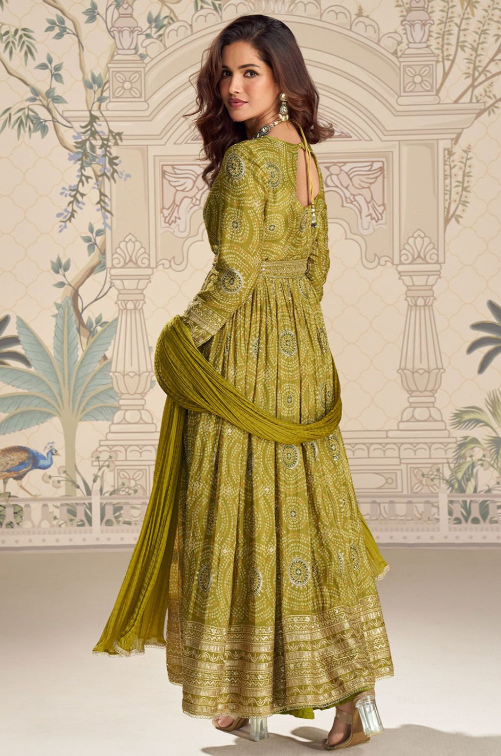Green Silk Salwar Kameez - SFSA562103R