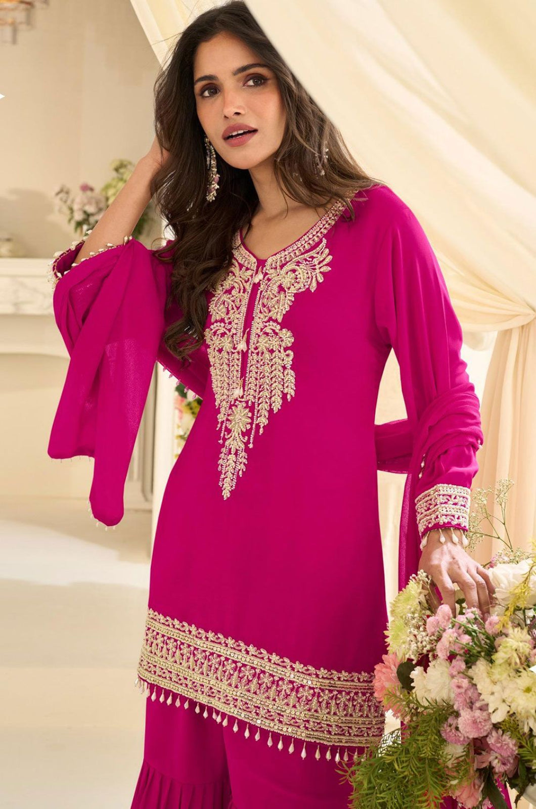 Rani Pink Georgette Salwar Kameez - SFSMT58501R