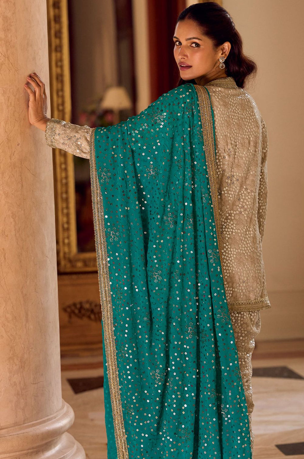 Off White Georgette Salwar Kameez - SFSMT56903R