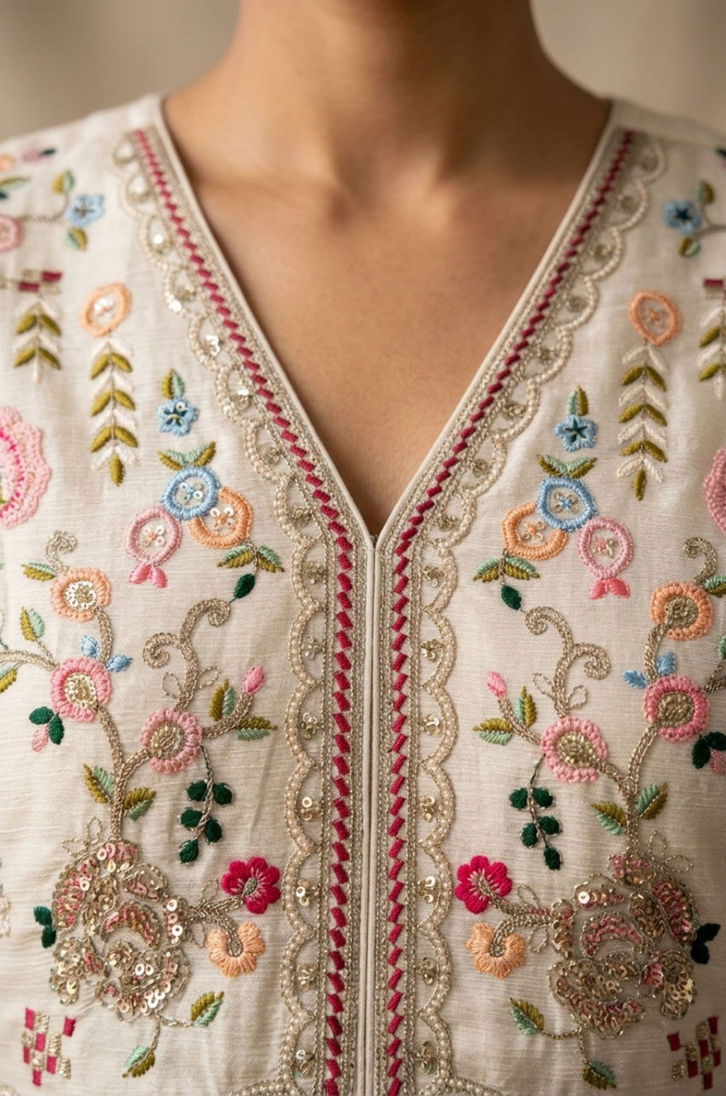 Cream Other Salwar Kameez - SFEDC32101R