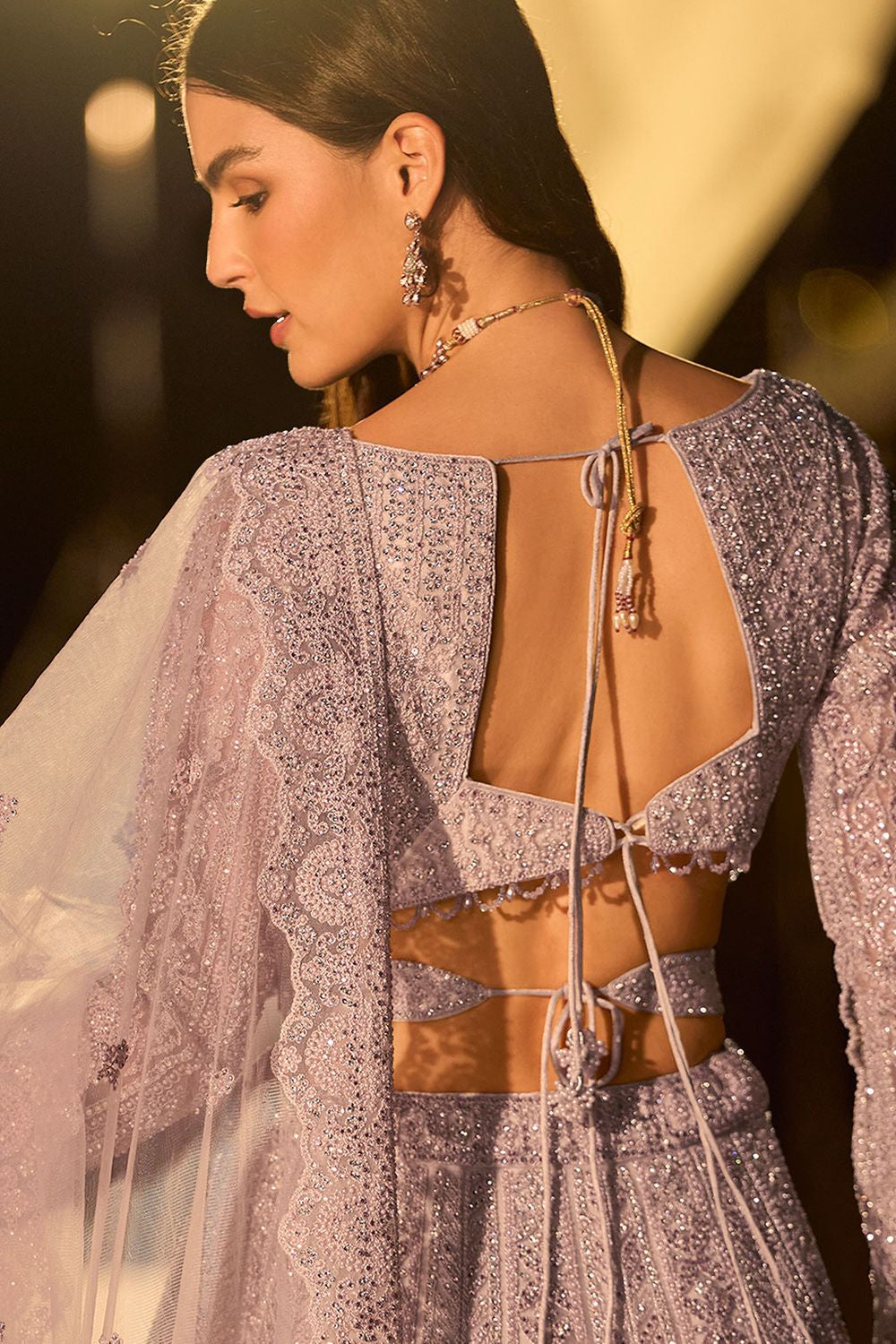 Purple Net Lehenga Choli - SFYS168302R