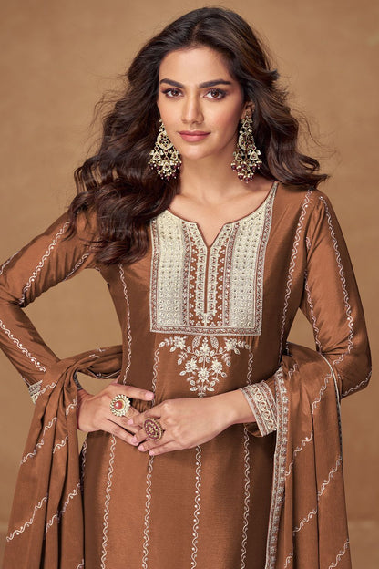 Brown Versatile Silk Salwar Kameez  SFYS156304R