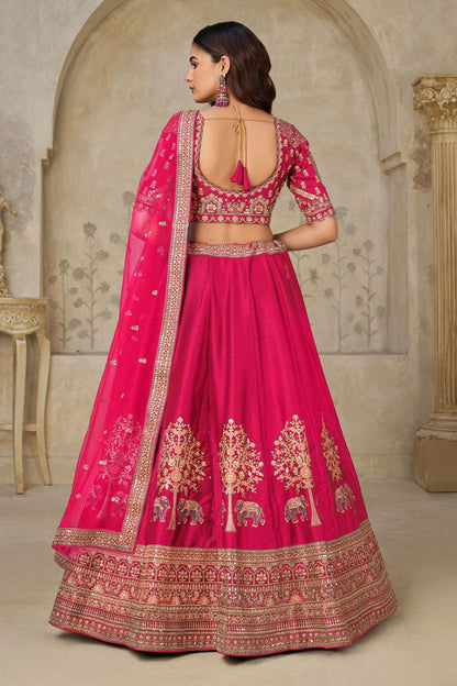 Pink Bridal Silk Lehenga Choli Set  SFSMT54103