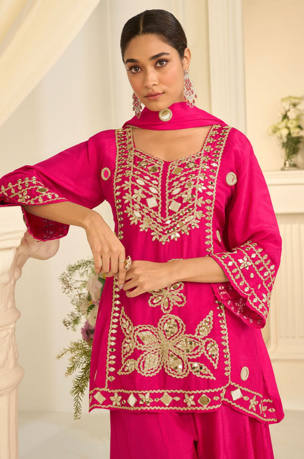 Rani Pink Silk Salwar Kameez - SFSMT56801R