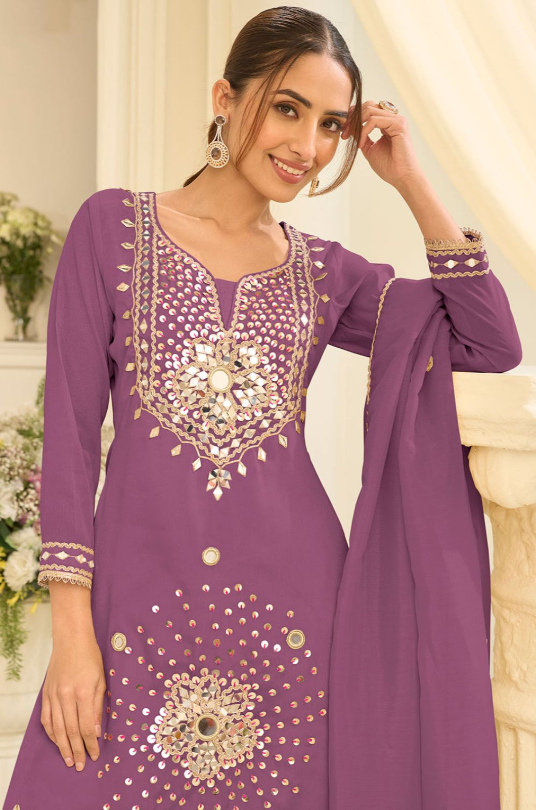 Purple Silk Salwar Kameez - SFYS173502R