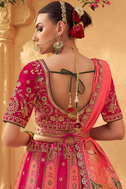 Rani Pink Banarasi Bridal Lehenga Choli SFSA505200