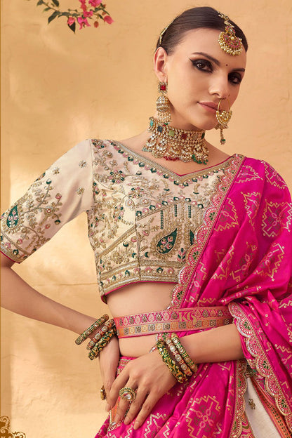 Off White Banarasi Lehenga Choli - SFSA505201
