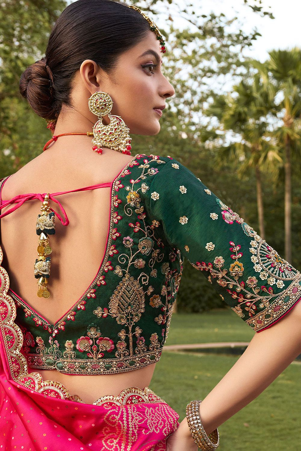 Pink Banarasi Lehenga Choli - SFSA505202