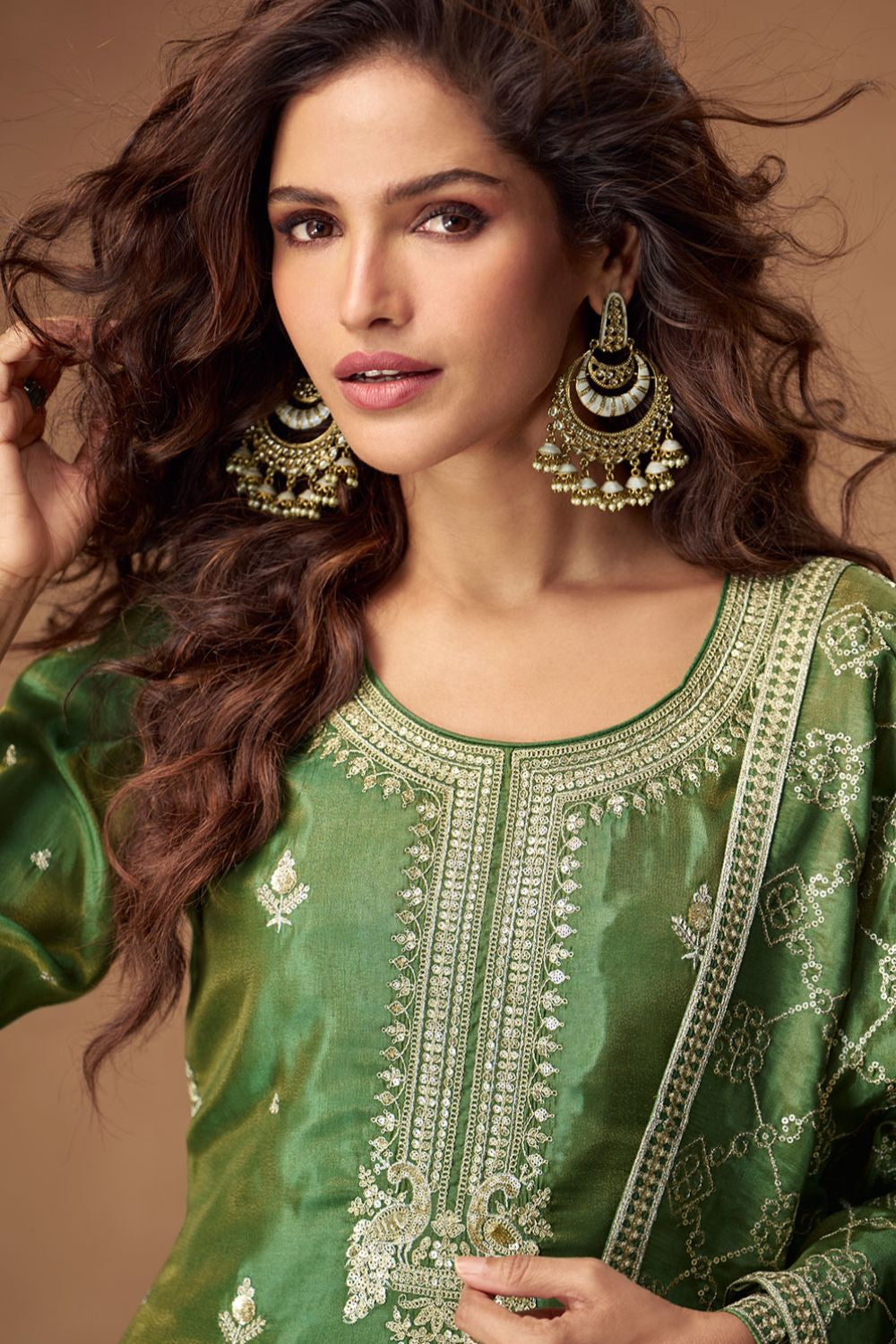 Green Silk Salwar Kameez - SFYS159104R