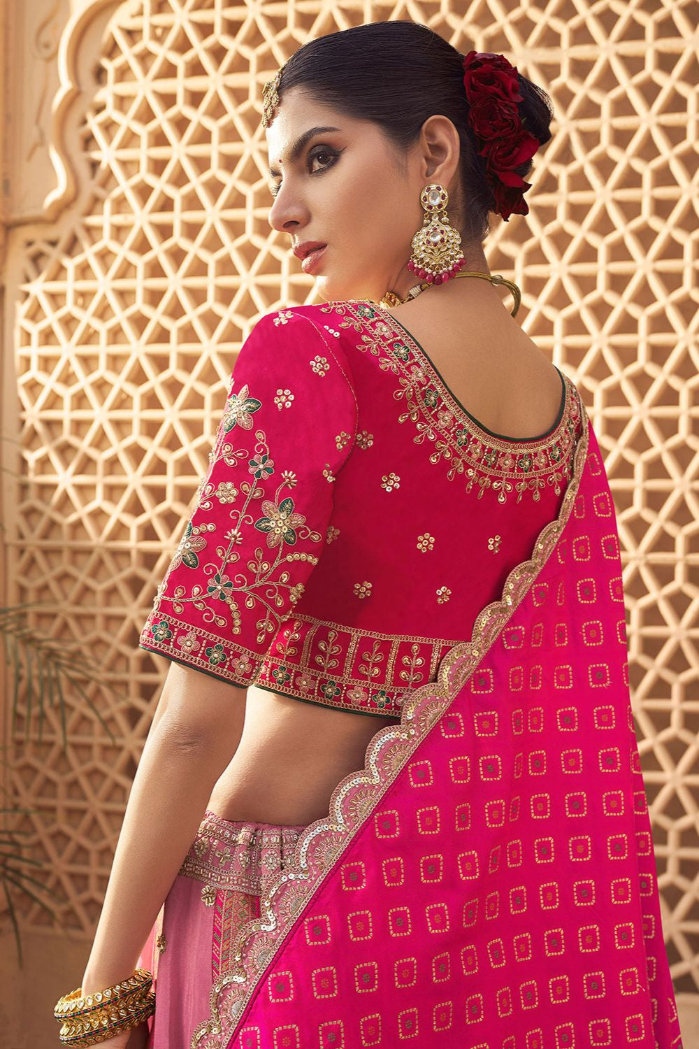 Pink Banarasi Lehenga Choli - SFSA505204
