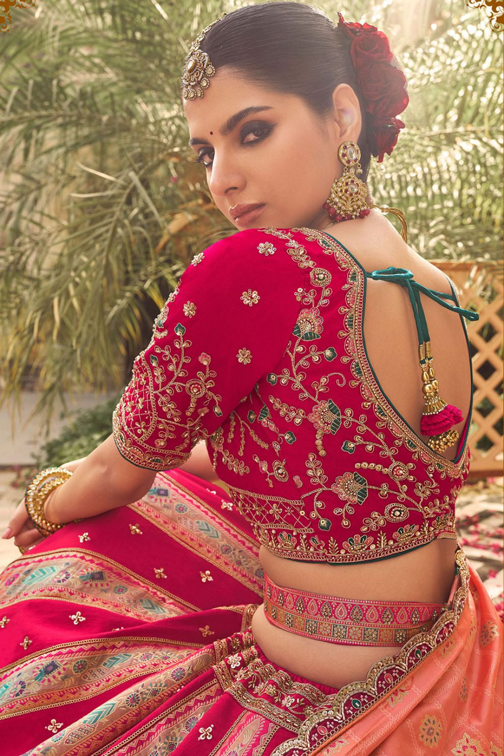 Rani Pink Banarasi Lehenga Choli - SFSA505205