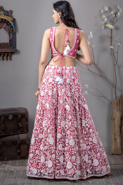 Pink Silk  Engagement Silk Lehenga Choli SFFK26102R
